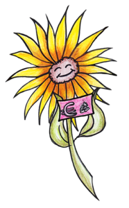 Preise Online-Beratung - Sonnenblume, die einen Geldschein und einige Münzen hält